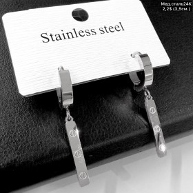 Сережки мед.сталь 10700 (3,5см.)